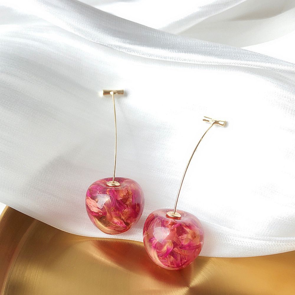 PINK CHERRY EARRINGS (PAIR) - Alonna's Legging Land