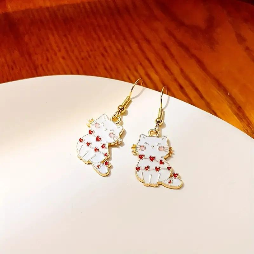 LOVE CAT EARRINGS (PAIR) - Alonna's Legging Land