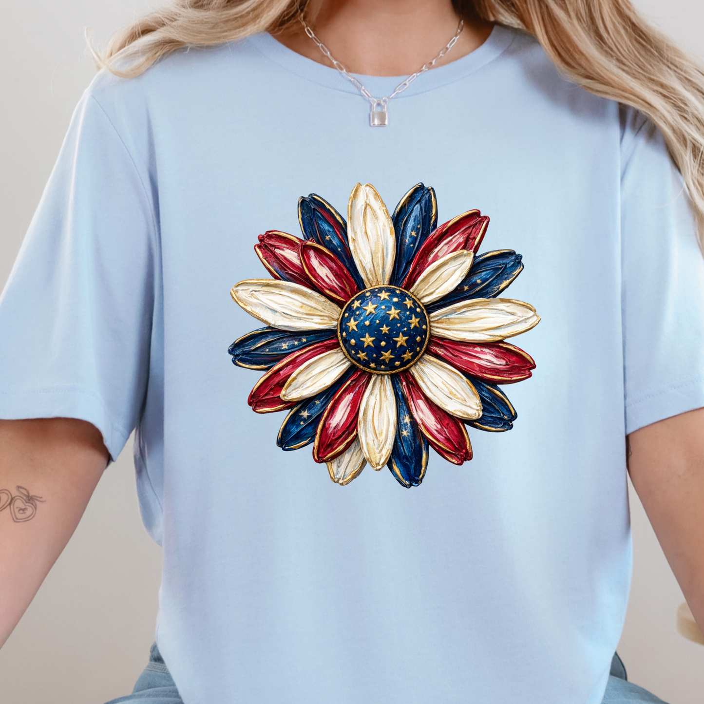 Patriotic Daisy Graphic Tee