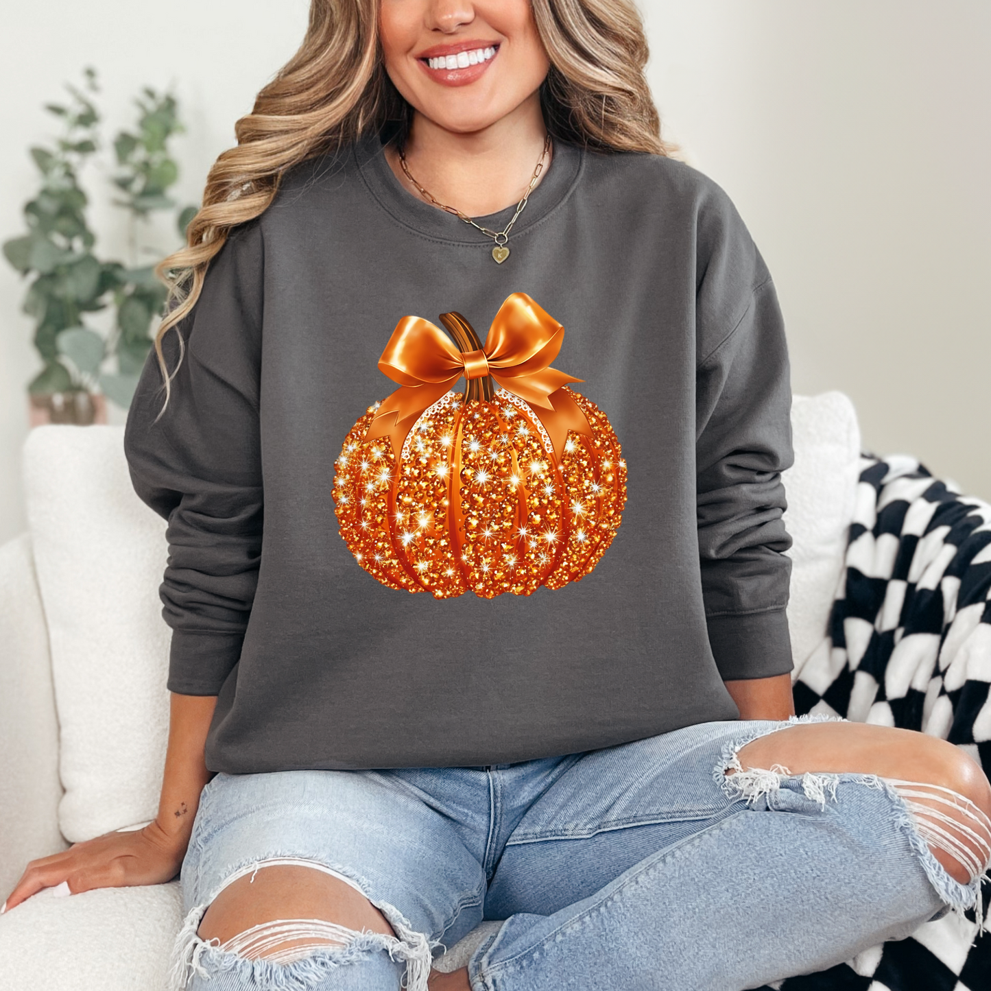 Disco Glitter Pumpkin Sweatshirt