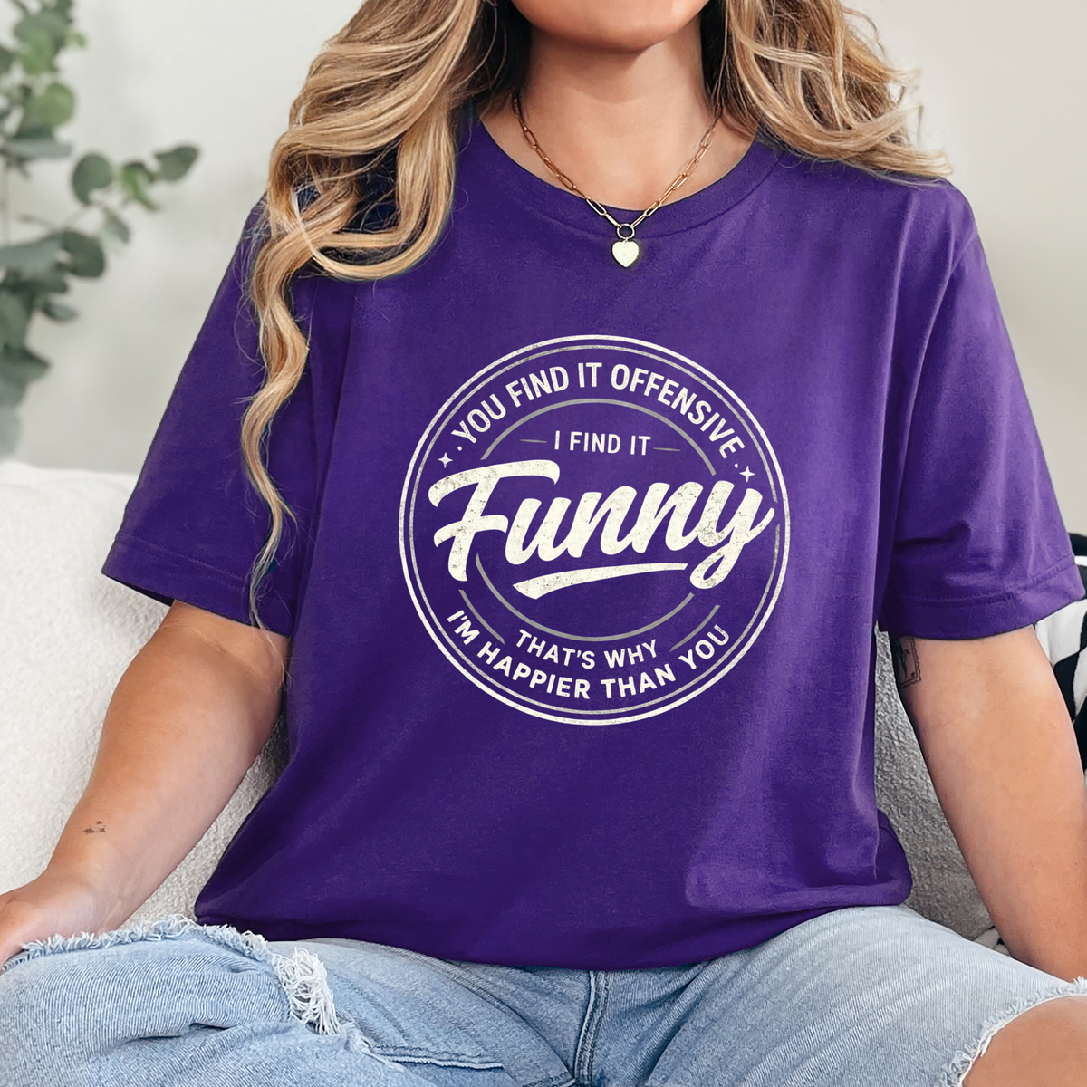 Wholesale You Find It Offensive Graphic Tee - Team Purple