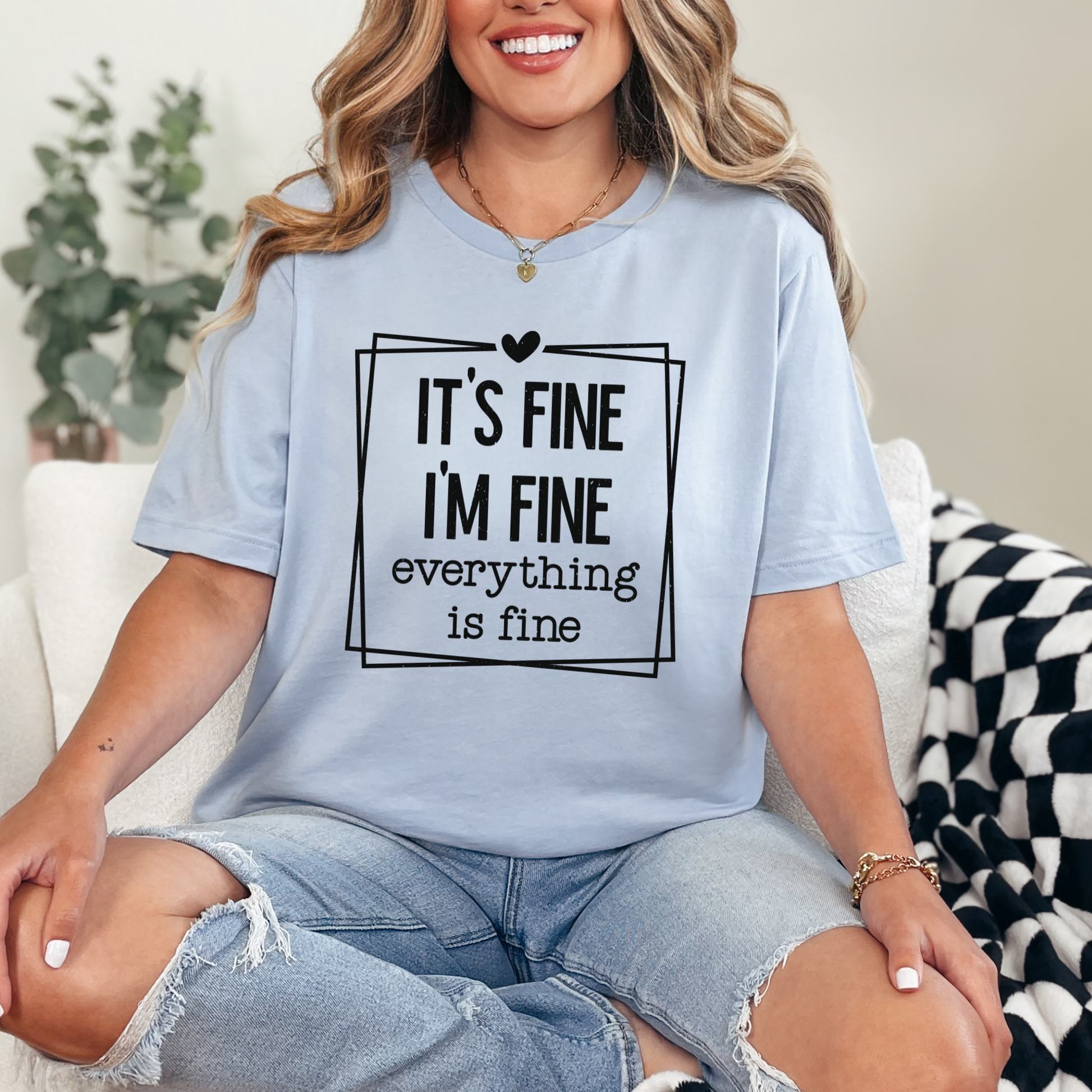 It's Fine Square Graphic Tee - Alonna's Legging Land