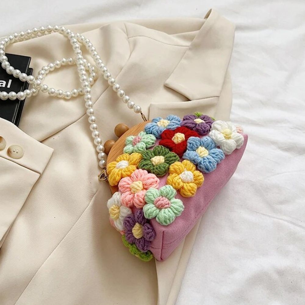 CROCHET FLOWER HANDBAG - Alonna's Legging Land