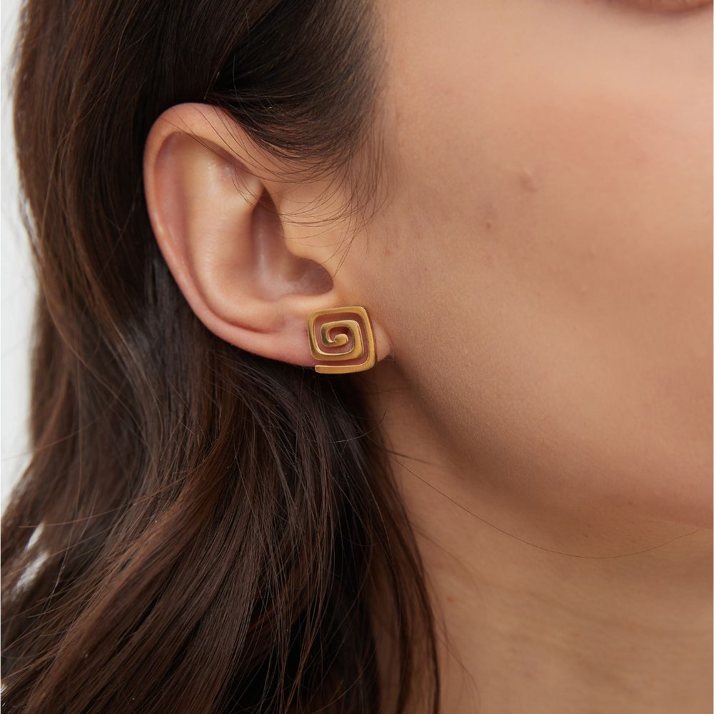 CHIC SPIRAL STUD EARRINGS (PAIR)
