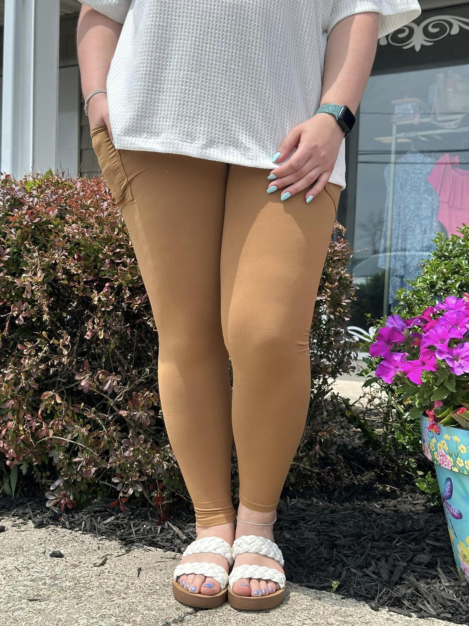 Caramel Capri & Leggings w/ Pockets - Alonna's Legging Land