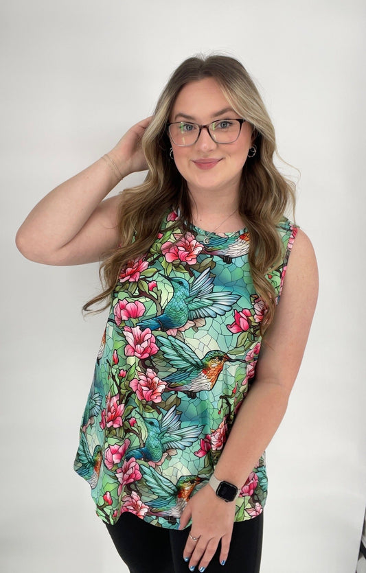 Hummingbird Stained Glass Tank Top