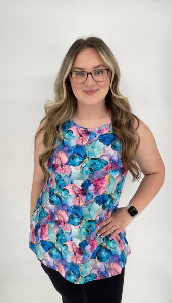 Stained Glass Butterfly Tank Top
