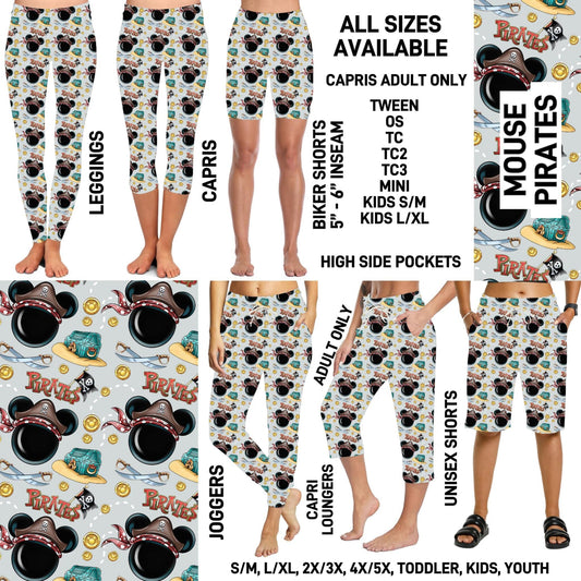 RTS - Mouse Pirates Biker/Capris/Leggings with High Side Pockets