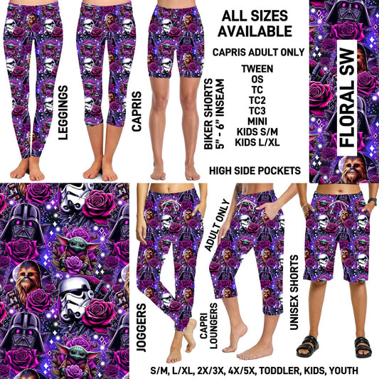 RTS - Floral SW Full Joggers/Capri Loungers/Unisex Shorts