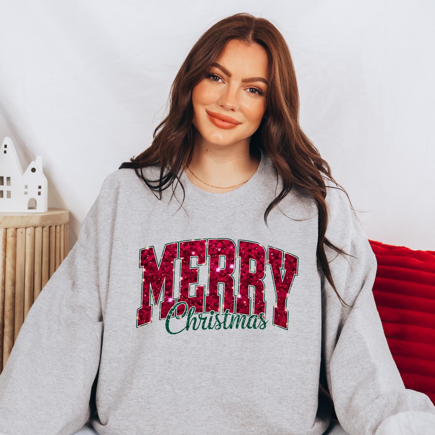 Glitter Merry Christmas Sweatshirt