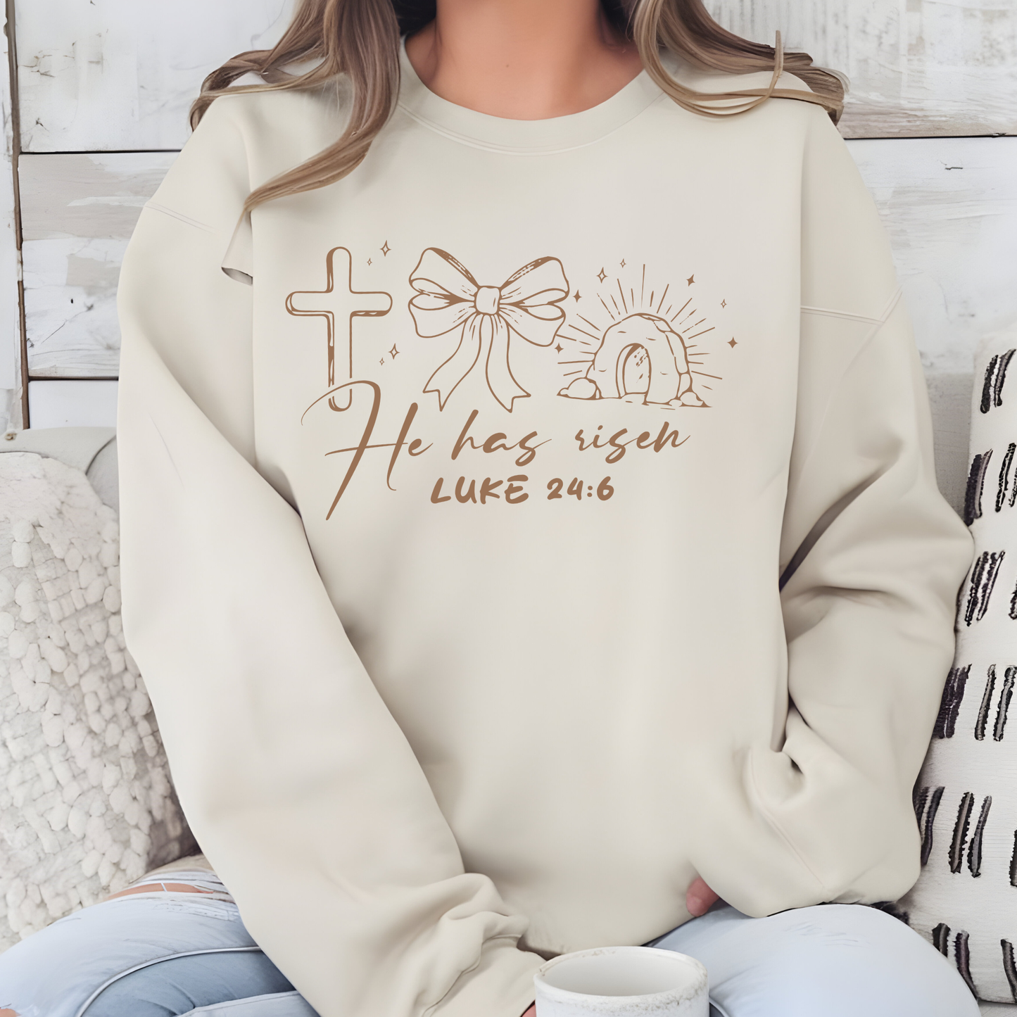 Simple He Has Risen Sweatshirt - Alonna's Legging Land
