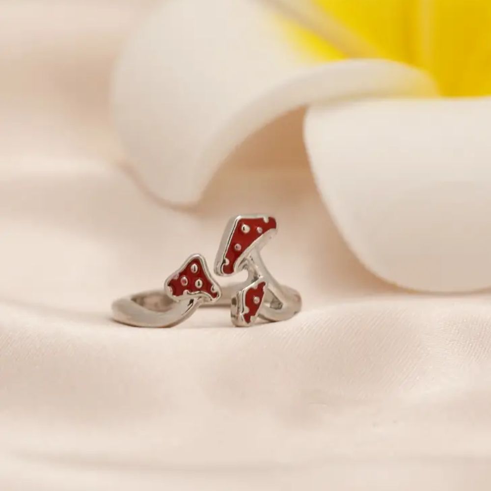 RED MUSHROOM RING (ADJUSTABLE) - Alonna's Legging Land