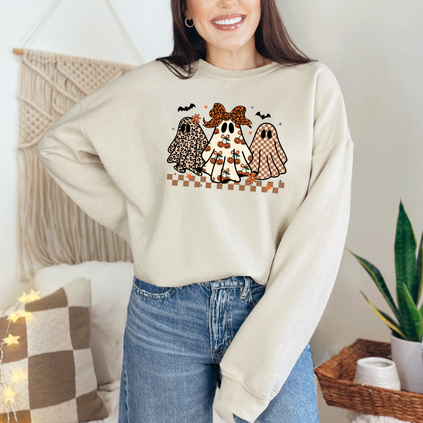 Preppy Halloween Ghosts Graphic Tee or Sweatshirt