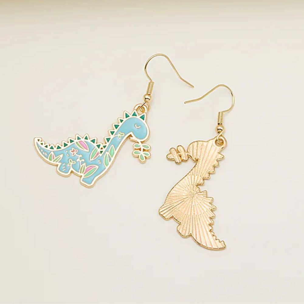 BLUE DINO EARRINGS (PAIR) - Alonna's Legging Land