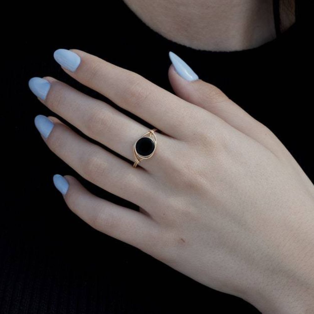 BLACK ONYX KNOT RING - Alonna's Legging Land