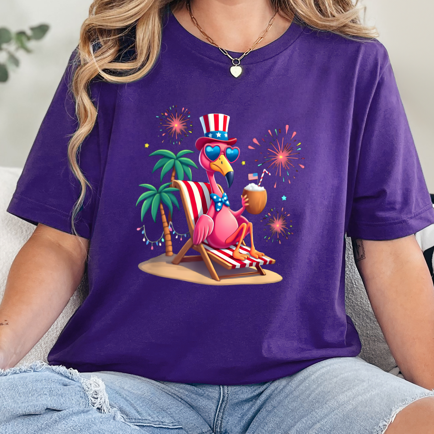 Beach Flamingo Graphic Tee