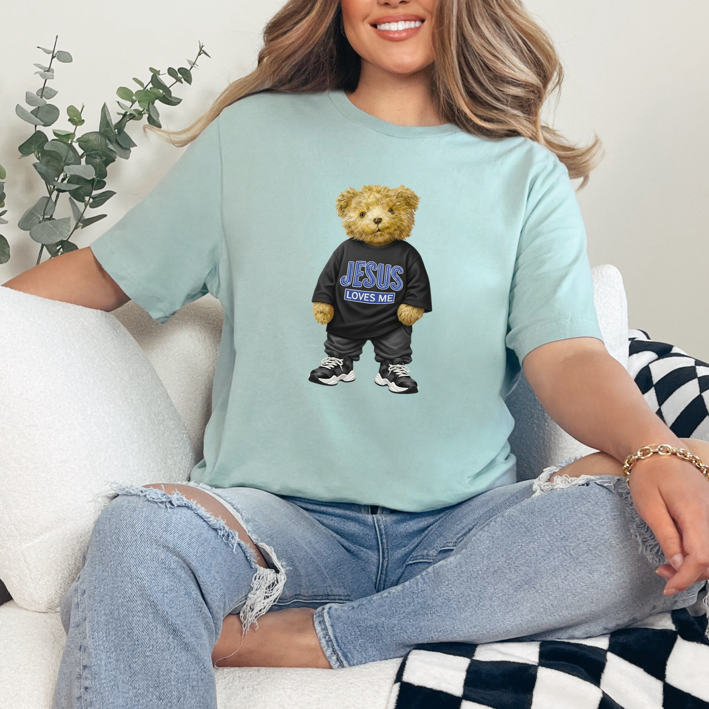 Jesus Loves Me Teddy Bear Graphic Tee