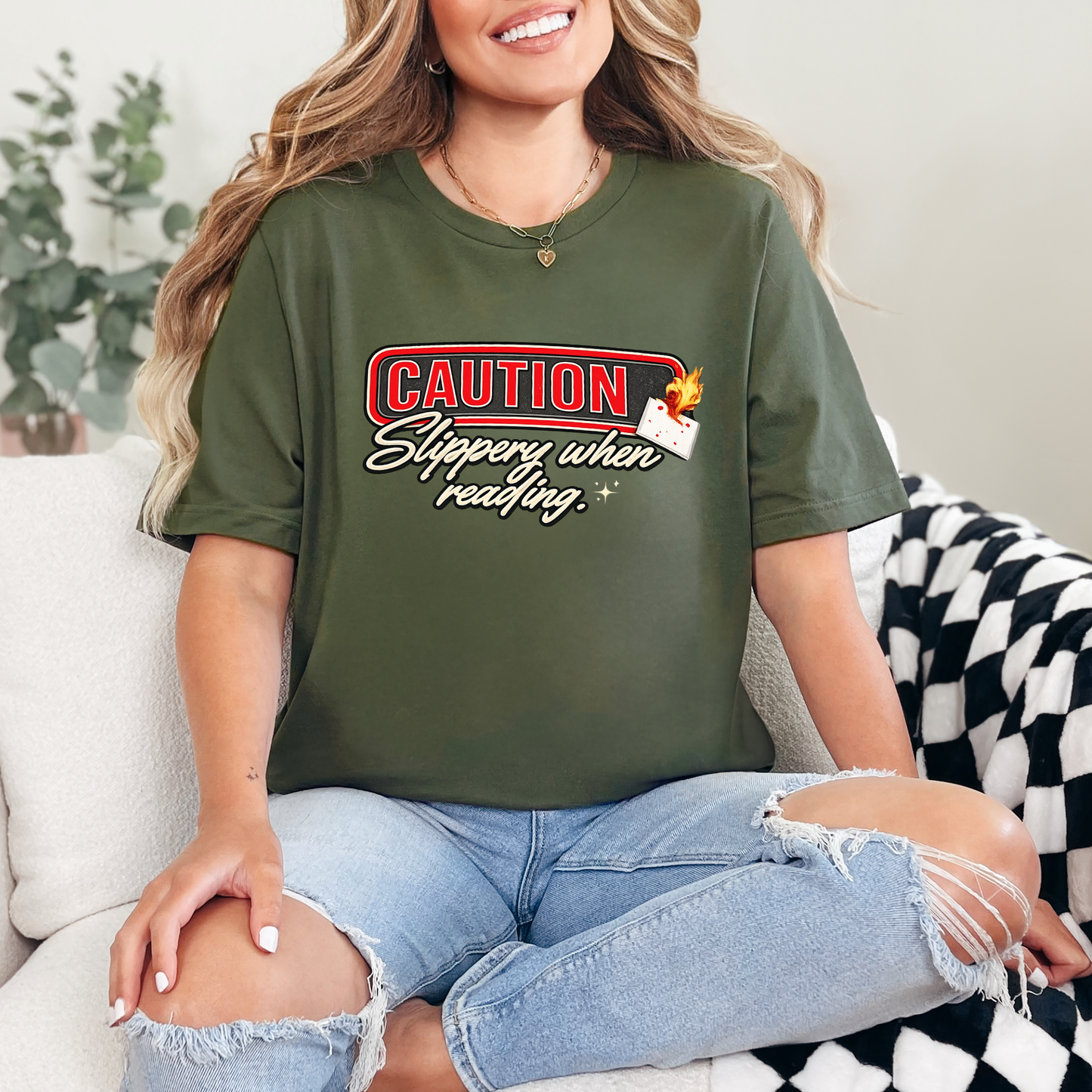 Slippery When Reading Graphic Tee - Alonna's Legging Land