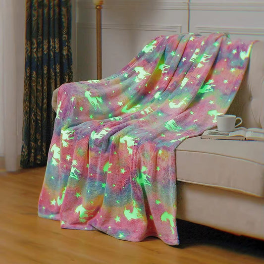 Rainbow Unicorn Glow Blanket - Alonna's Legging Land