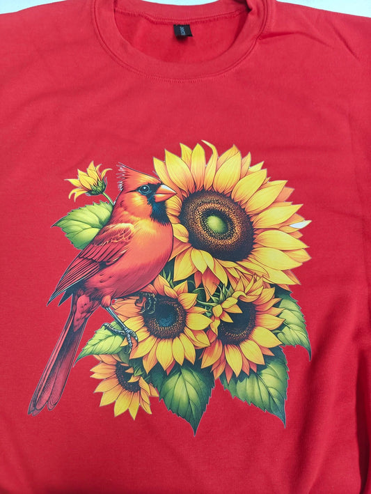 Cardinal Sunflower Tee - Choose your Color
