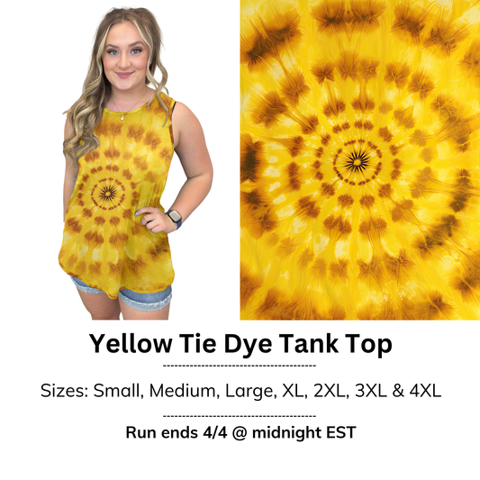 Yellow Tie Dye Tank Top | Run ends 4/4