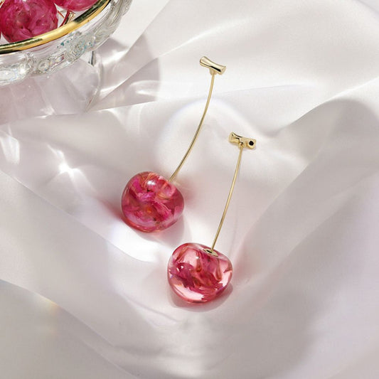 PINK CHERRY EARRINGS (PAIR) - Alonna's Legging Land