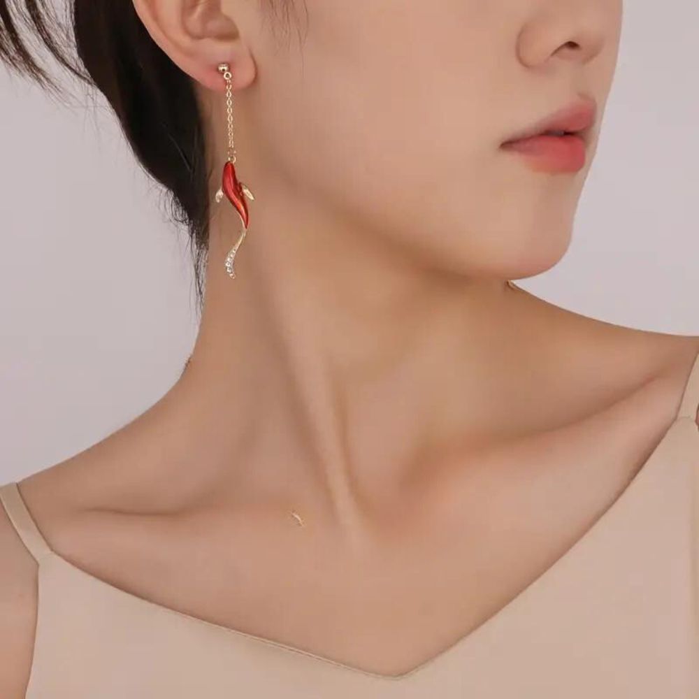 LUCKY KOI EARRINGS (PAIR) - Alonna's Legging Land