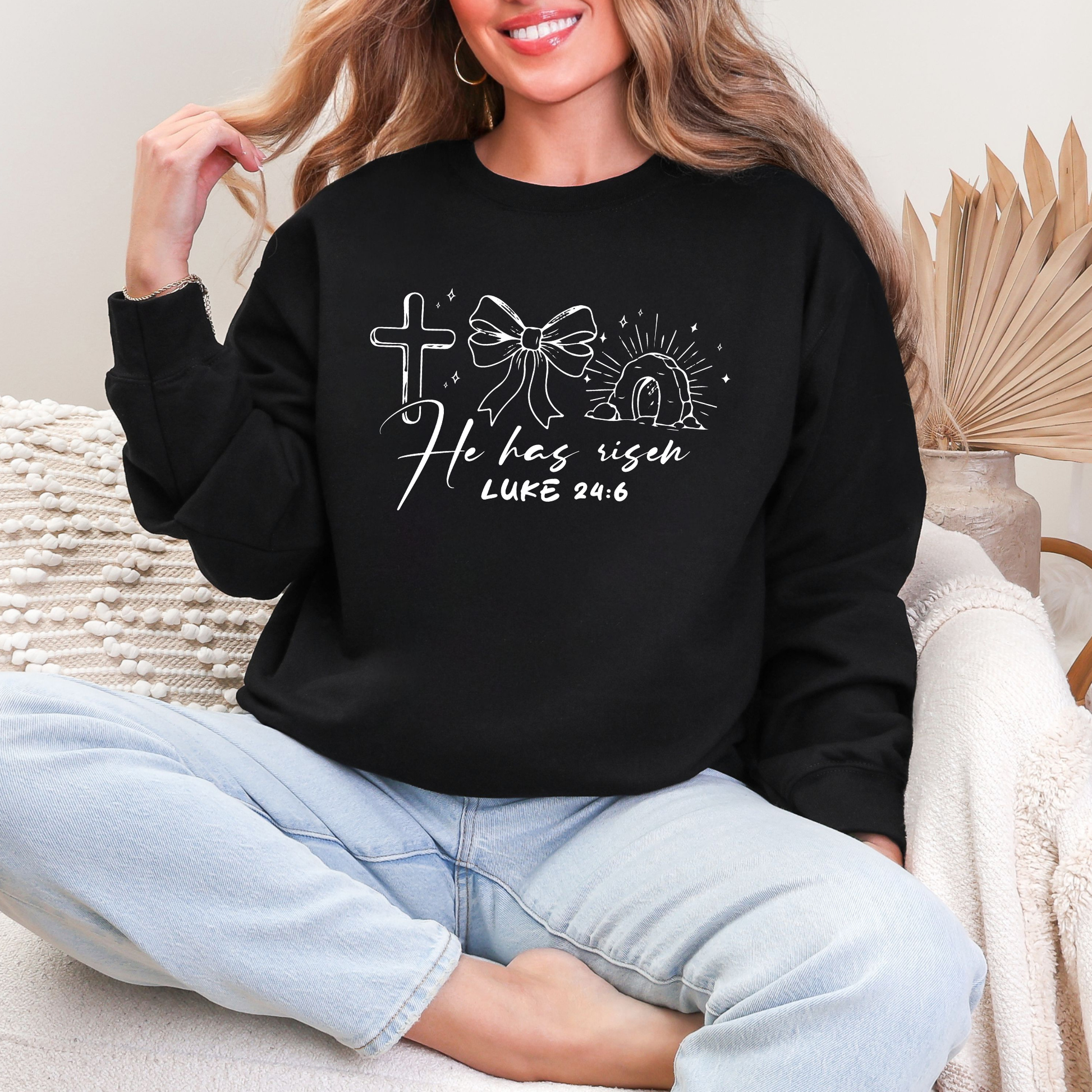 Simple He Has Risen Sweatshirt - Alonna's Legging Land