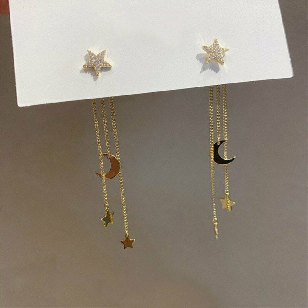 MOON AND STAR EARRINGS (PAIR) - Alonna's Legging Land