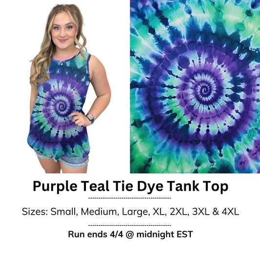 Purple Teal Tie Dye Tank Top | Run ends 4/4