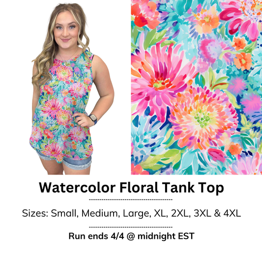 Watercolor Floral Tank Top | Run ends 4/4