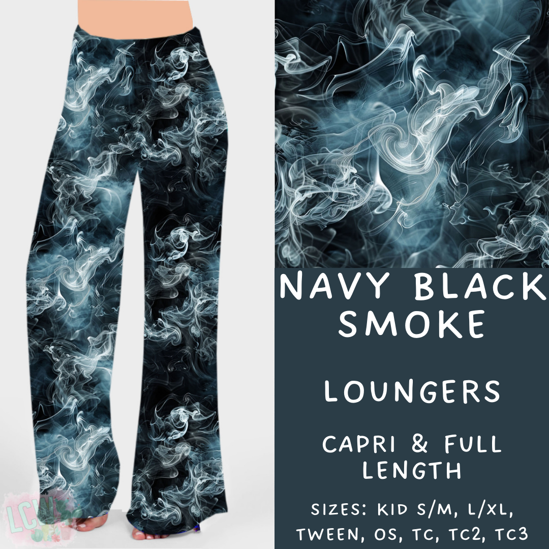 Ready to Ship - Navy Black Smoke Full Length Loungers TC & Capri Loungers OS