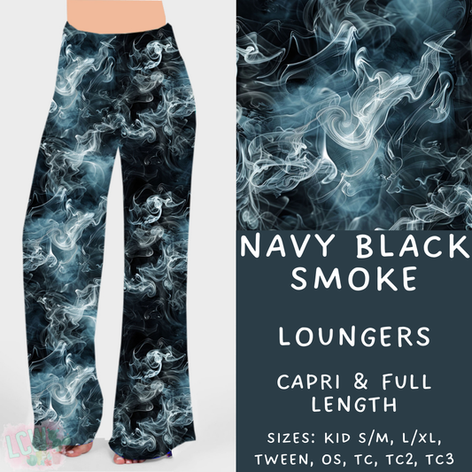 Ready to Ship - Navy Black Smoke Full Length Loungers TC & Capri Loungers OS