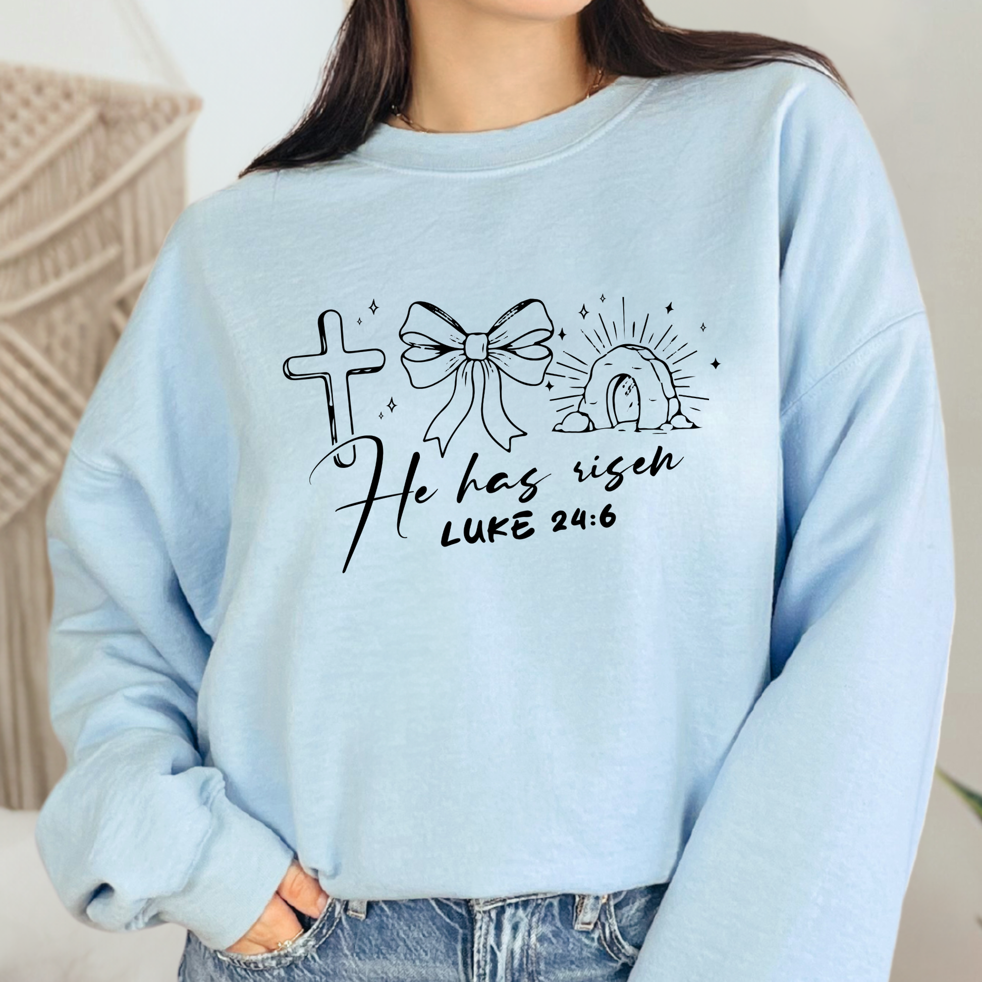 Simple He Has Risen Sweatshirt - Alonna's Legging Land