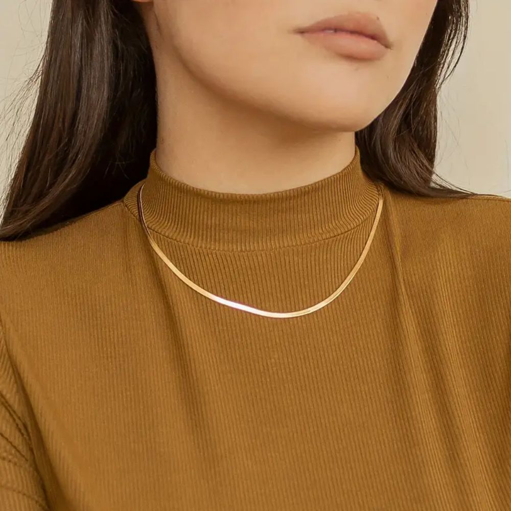 GOLD HERRINGBONE NECKLACE - Alonna's Legging Land