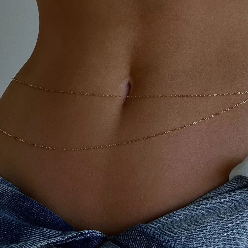 LAYERED WAIST GOLD CHAIN (ADJUSTABLE) - Alonna's Legging Land
