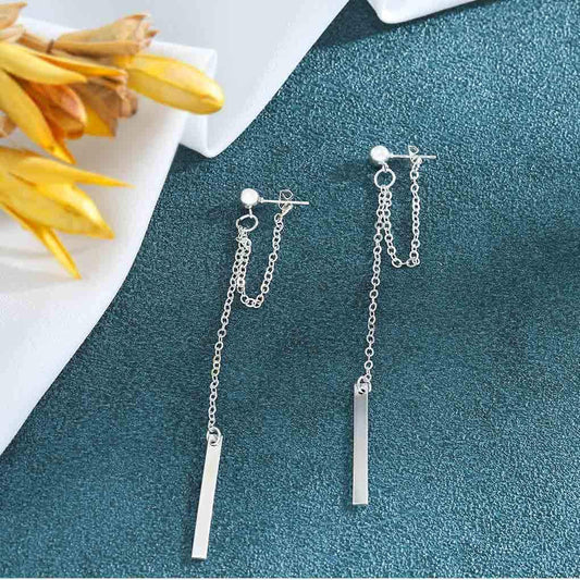 DOUBLE CHAIN DRAPE EARRINGS (PAIR)