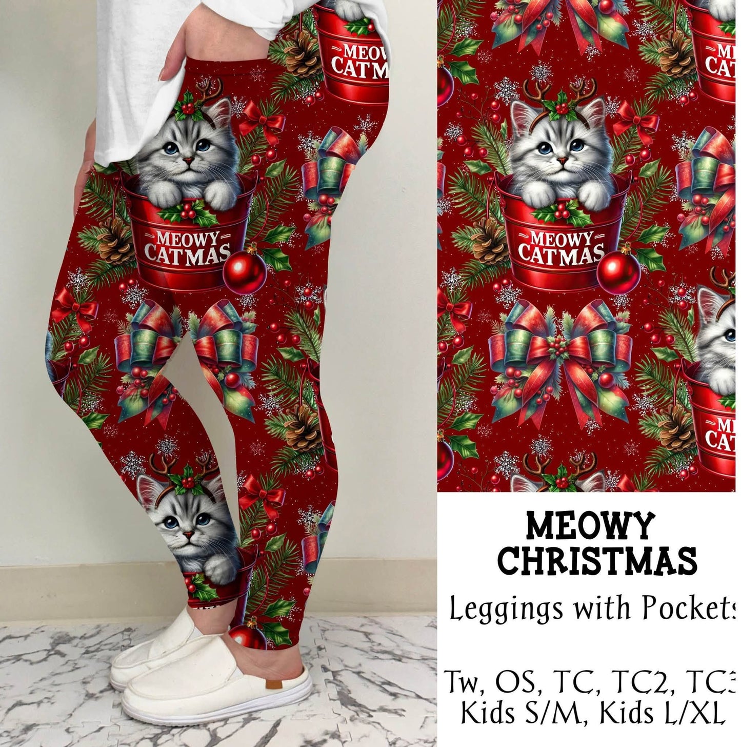 "Meowy Christmas" Leggings OR Joggers Preorder (TL)) Closing 9/8 - ETA 6-8 Weeks