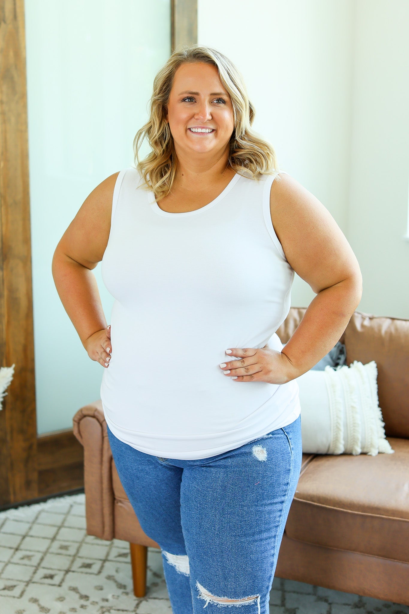 Ava Tank- White - Alonna's Legging Land