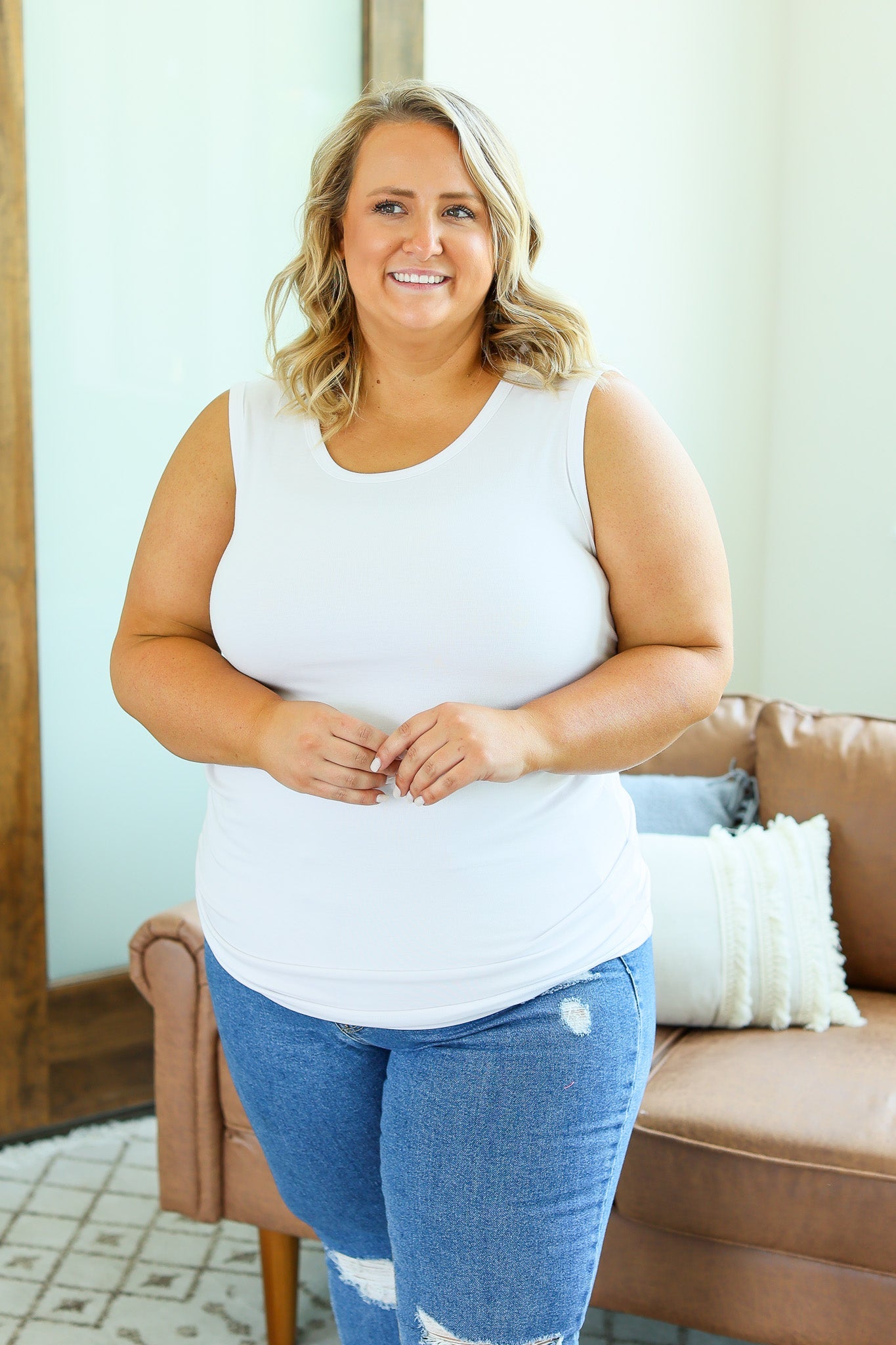 Ava Tank- White - Alonna's Legging Land