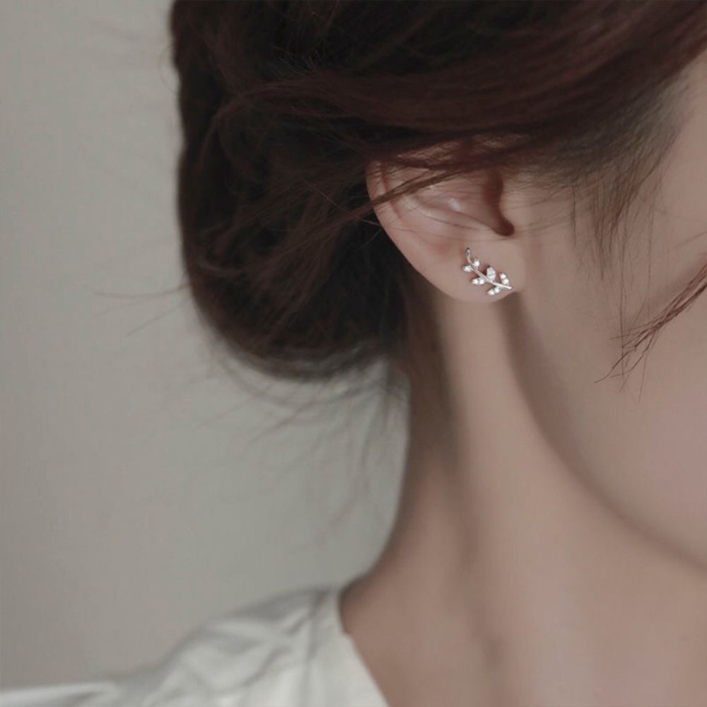 SPARKLING LEAF CLIMBER EARRINGS (PAIR) - Alonna's Legging Land
