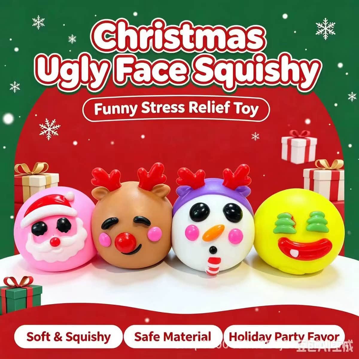 Christmas Squishie Face *PRE ORDER* ETA End Oct