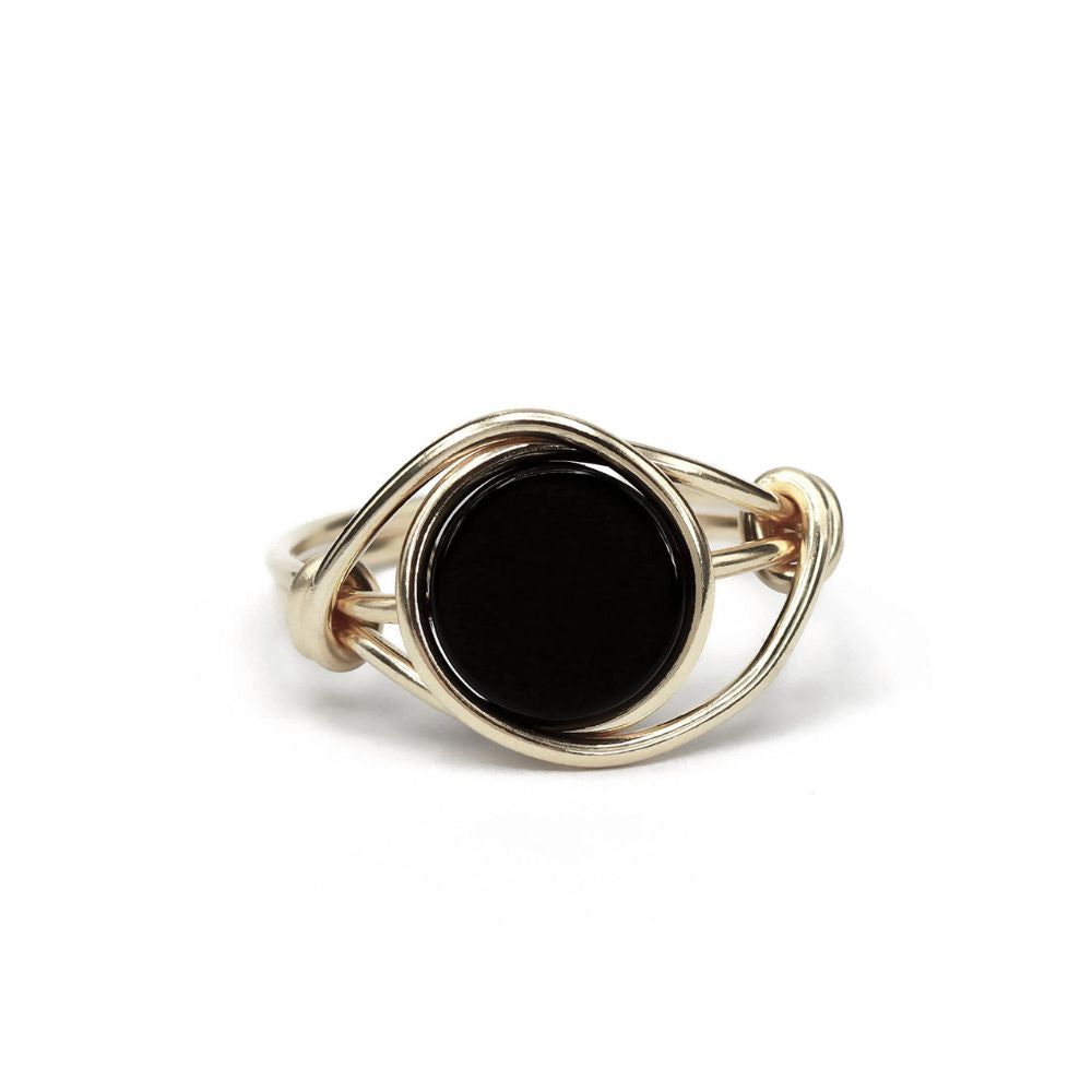 BLACK ONYX KNOT RING - Alonna's Legging Land
