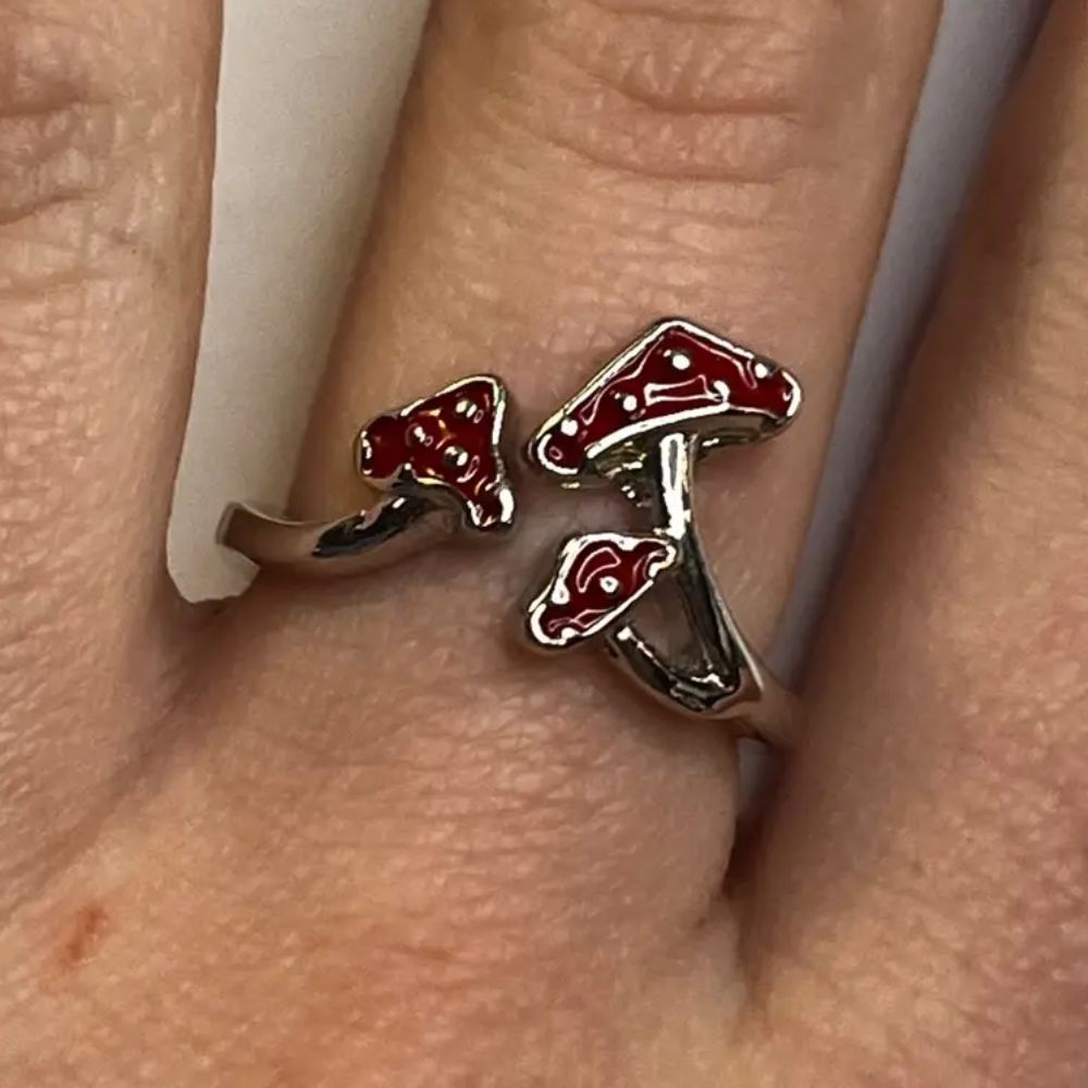 RED MUSHROOM RING (ADJUSTABLE) - Alonna's Legging Land
