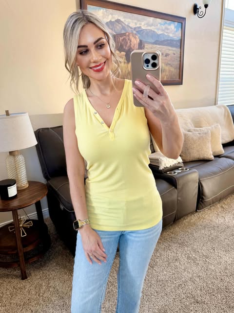 IN STOCK Addison Tank - Yellow - Alonna's Legging Land