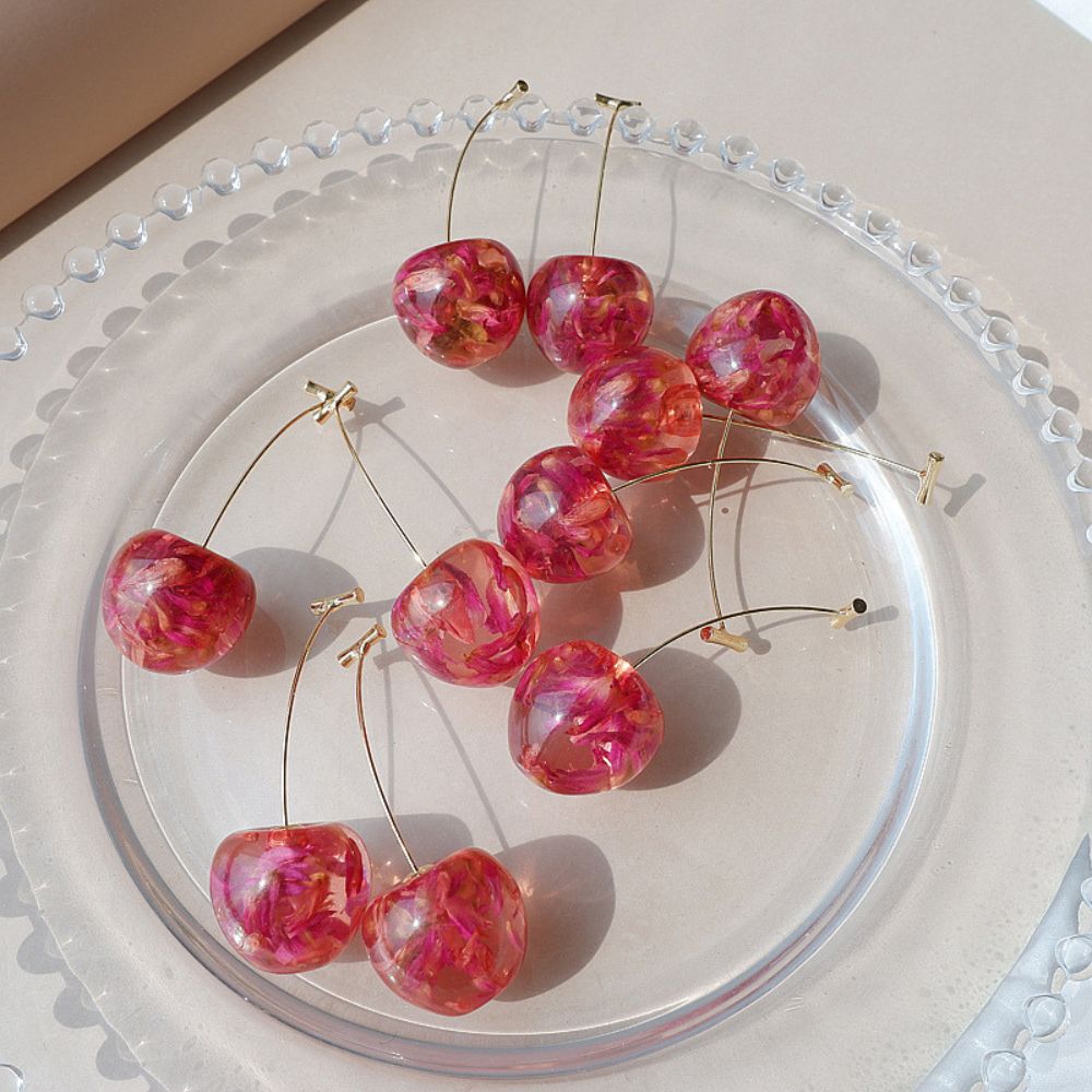 PINK CHERRY EARRINGS (PAIR) - Alonna's Legging Land