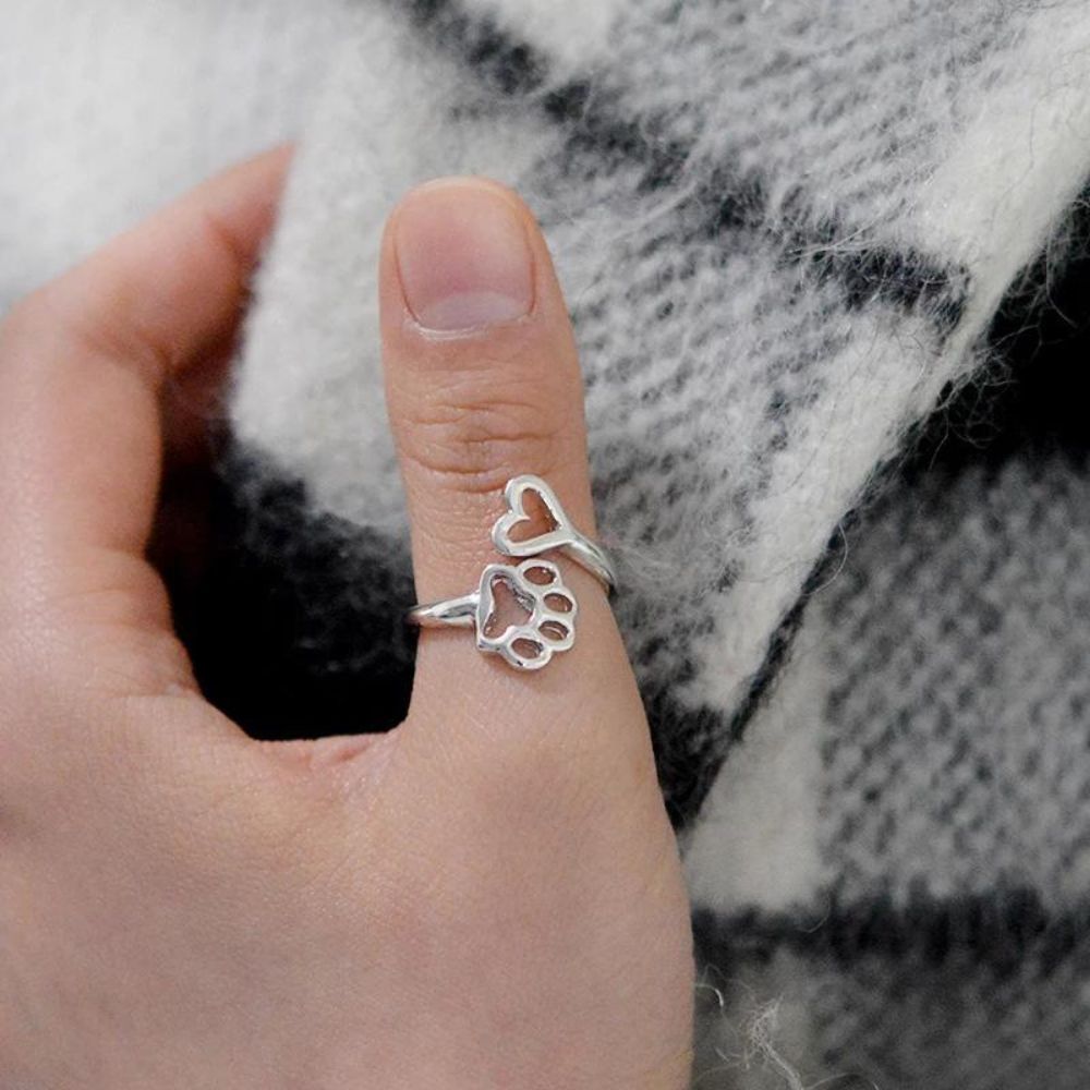PAW HEART RING (ADJUSTABLE) - Alonna's Legging Land