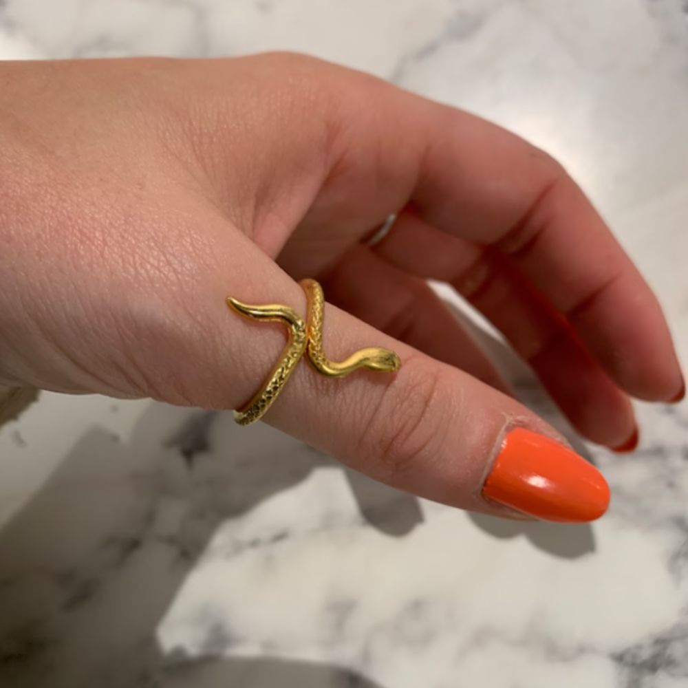 GOLD SNAKE RING (ADJUSTABLE) - Alonna's Legging Land