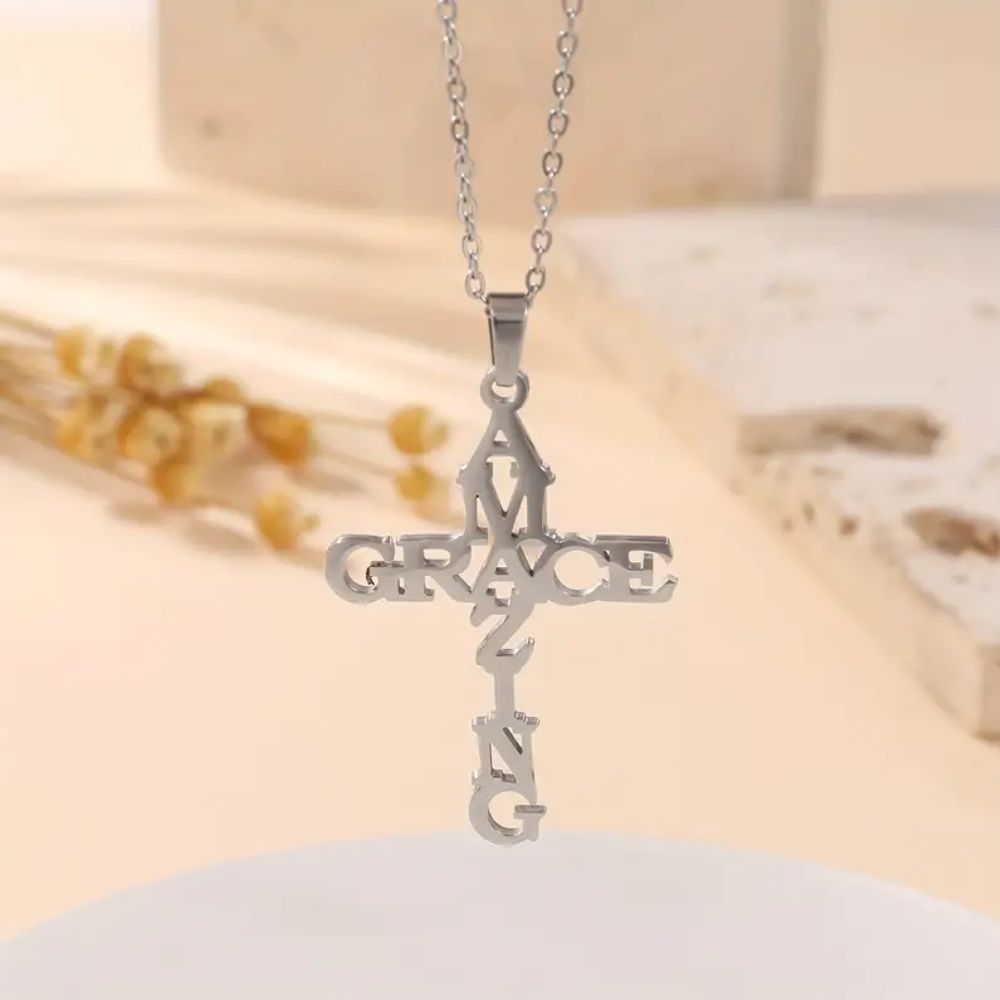 AMAZING GRACE CROSS NECKLACE - Alonna's Legging Land
