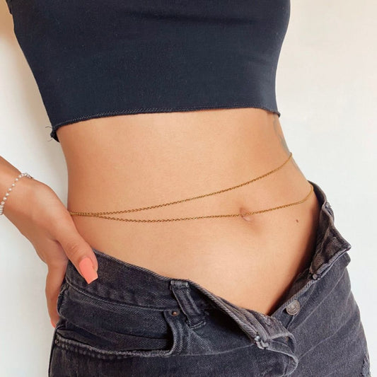 LAYERED WAIST GOLD CHAIN (ADJUSTABLE) - Alonna's Legging Land